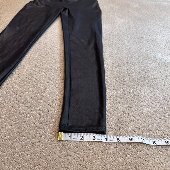 SPANX Black Faux Leather Leggings Sporty Capsule Wardrobe Slimming Size XL #2437 - Picture 11 of 14